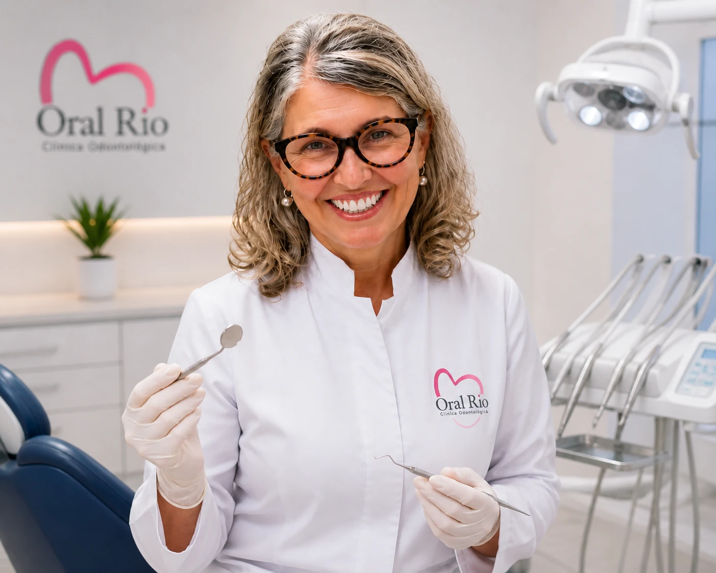 Dra. Neiva no consultório da Oral Rio Odonto